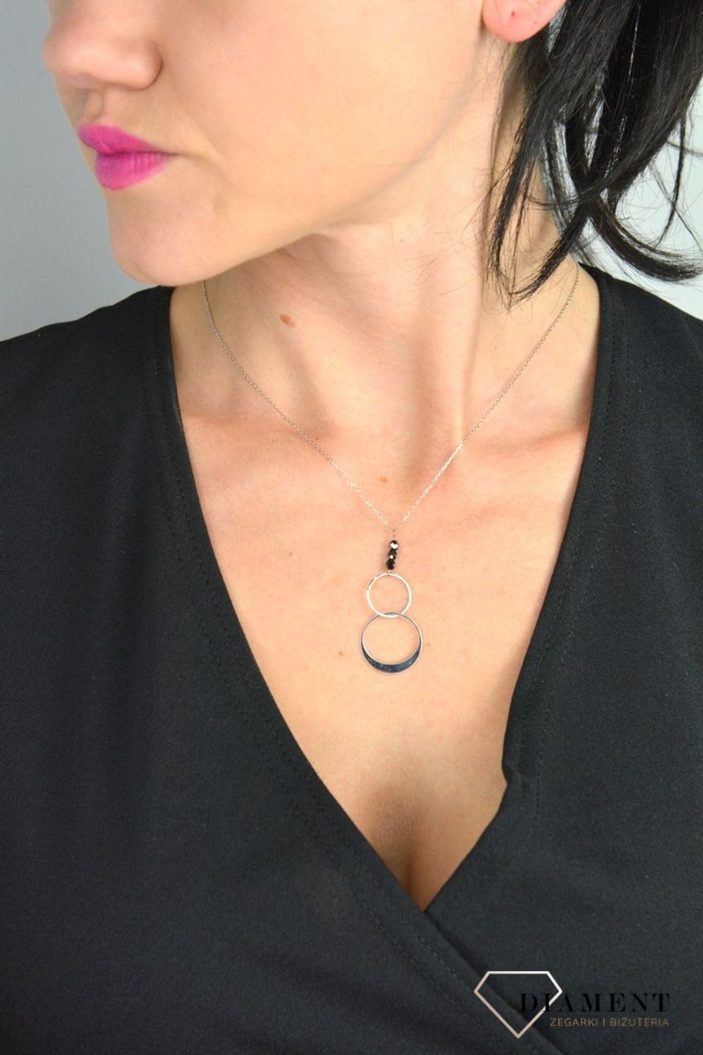 Naszyjnik srebrny Infinity ALNZ001542 koła i koraliki.jpg